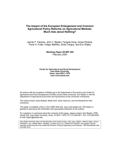 The Impact of the European Enlargement and Common