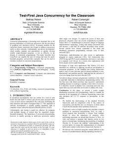 Test-First Java Concurrency for the Classroom Mathias Ricken Robert Cartwright