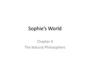Sophie’s World Chapter 4 The Natural Philosophers
