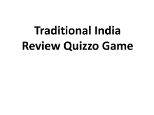 Traditional India Review Quizzo Game