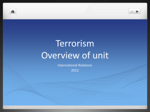 Terrorism Overview of unit International Relations 2012