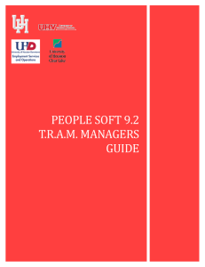 PEOPLE SOFT 9.2 T.R.A.M. MANAGERS GUIDE