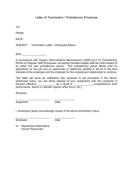 3 Month Probationary Period Review Template