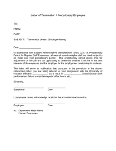 Letter of Termination / Probationary Employee