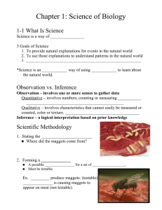 Chapter 1: Science of Biology  1-1 What Is Science