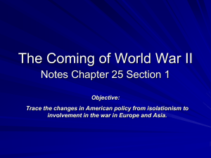 The Coming of World War II Notes Chapter 25 Section 1