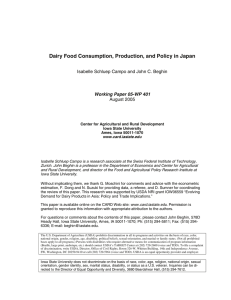 Dairy Food Consumption, Production, and Policy in Japan August 2005