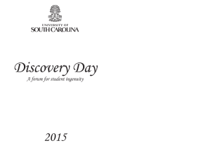 Discovery Day 2015 A forum for student ingenuity