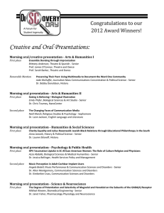 Creative and Oral Presentations: Congratulations to our 2012 Award Winners!