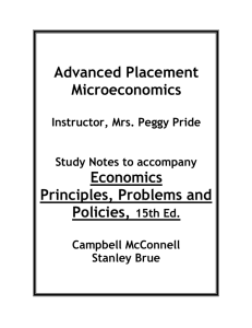 Advanced Placement Microeconomics Economics Principles, Problems and