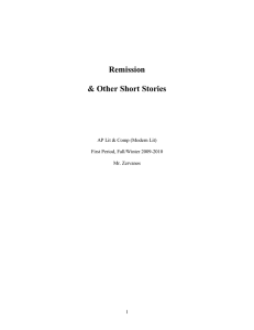 Remission &amp; Other Short Stories  AP Lit &amp; Comp (Modern Lit)