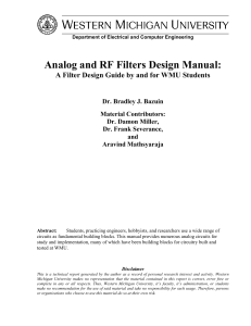 Analog and RF Filters Design Manual: