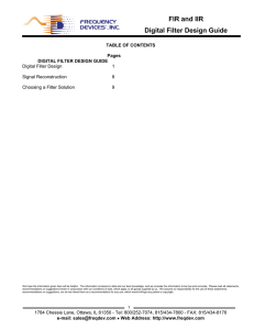 FIR and IIR Digital Filter Design Guide  Digital Filter Design