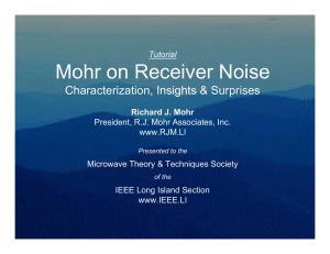 Mohr on Receiver Noise Characterization, Insights &amp; Surprises