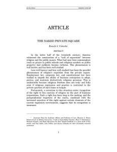 ARTICLE THE NAKED PRIVATE SQUARE