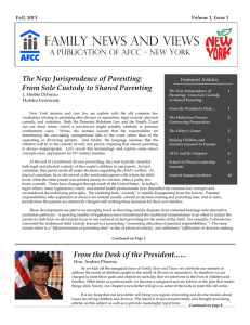 FAMILY NEWS AND VIEWS A PUBLICATION OF AFCC – NEW YORK NEW