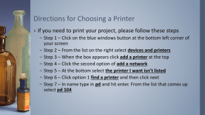 Directions for Choosing a Printer