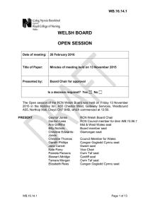 WELSH BOARD OPEN SESSION WB.16.14.1