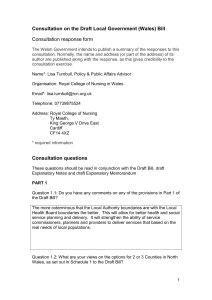 Consultation on the Draft Local Government (Wales) Bill Consultation response form