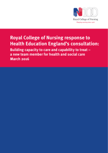 Royal College of Nursing response to Health Education England’s consultation: