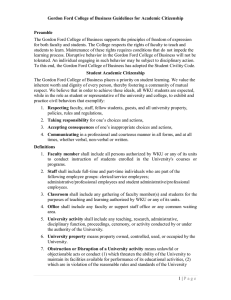 Gordon Ford College of Business Guidelines for Academic Citizenship Preamble