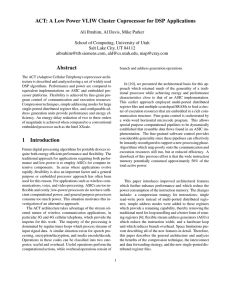 ACT: A Low Power VLIW Cluster Coprocessor for DSP Applications