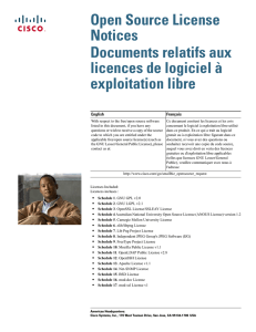 Open Source License Notices Documents relatifs aux licences de logiciel à
