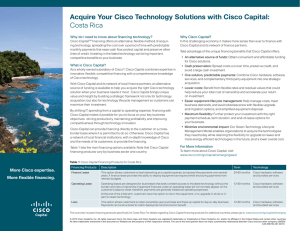 Acquire Your Cisco Technology Solutions with Cisco Capital: Costa Rica