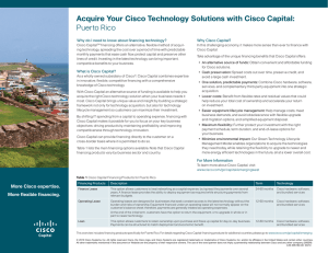 Acquire Your Cisco Technology Solutions with Cisco Capital: Puerto Rico