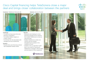 Cisco Capital financing helps TeliaSonera close a major