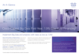 Cisco Capital Big Data Five Year, 1.9% Low Rate Financing* At-A-Glance