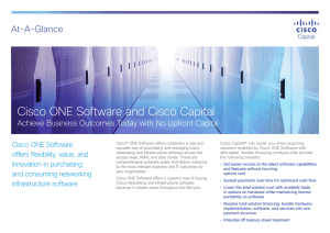 Cisco ONE Software and Cisco Capital At-A-Glance Cisco ONE Software