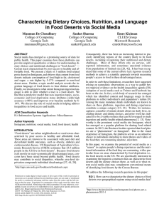 Characterizing Dietary Choices, Nutrition, and Language