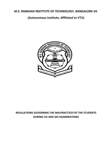 M.S. RAMAIAH INSTITUTE OF TECHNOLOGY, BANGALORE-54. (Autonomous Institute, Affiliated to VTU)