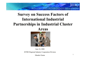 Survey on Success Factors of International Industrial Partnerships in Industrial Cluster Areas
