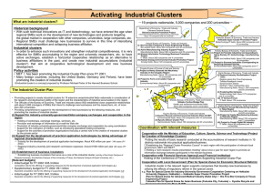 Activating  Industrial Clusters What are industrial clusters? Historical background
