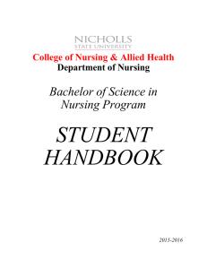 STUDENT HANDBOOK  Bachelor of Science in