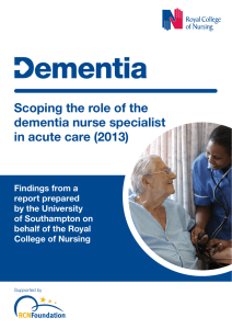Scoping the role of the dementia nurse specialist in acute care (2013)