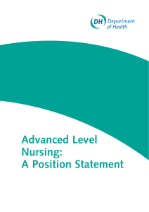 Advanced Level Nursing: A Position Statement