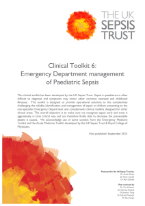 Clinical Toolkit 6: Emergency Department management of Paediatric Sepsis