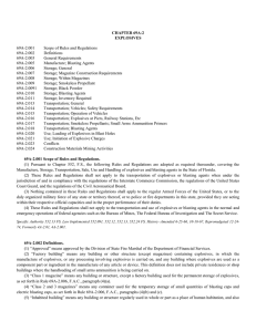 CHAPTER 69A-2 EXPLOSIVES 69A-2.001 Scope of Rules and Regulations