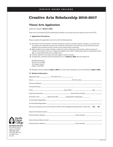 Creative Arts Scholarship 2016-2017 Visual Arts Application