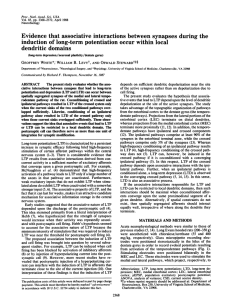 Evidence that associative interactions between synapses during the