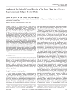 Analysis of the Optimal Channel Density of the Squid Giant... Reparameterized Hodgkin–Huxley Model
