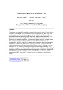 The Emergence of Corporate Pyramids in China Joseph P.H. Fan