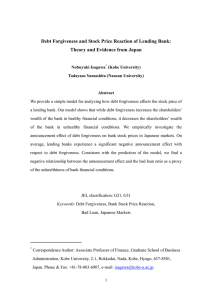 Debt Forgiveness and Stock Price Reaction of Lending Bank: