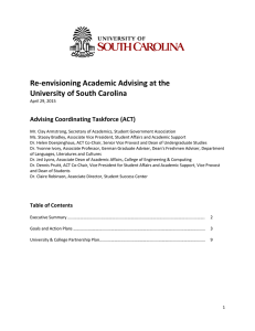 Re-envisioning Academic Advising at the University of South Carolina