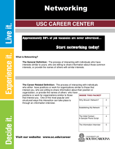 Networking USC CAREER CENTER Start networking today!
