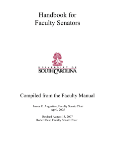 Handbook for Faculty Senators  Compiled from the Faculty Manual