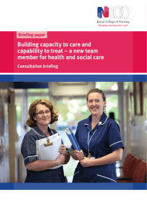 Building capacity to care and member for health and social care